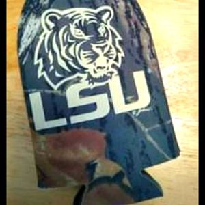 LSU beer bottle koozie